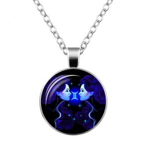 New Style Trendy Women Pendant Necklace Galaxy Constellation Design12 Zodiac Horoscope Astrology Necklace For Women Men